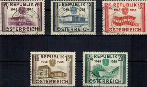 Österreich 1012-1016 gestempelt Unabhängigkeit 1955 komplett