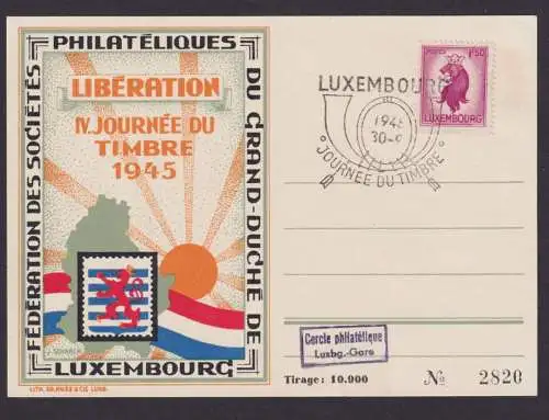 Luxemburg Philatelie Briefmarkenausstellung schön gestalt. Künstler Anlasskarte