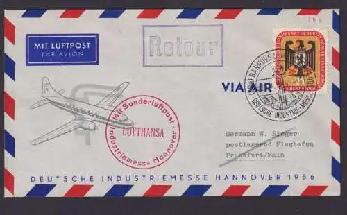 Berlin Brief Flugpost Airmail Hannover Messegelände Frankfurt Sonderluftpost