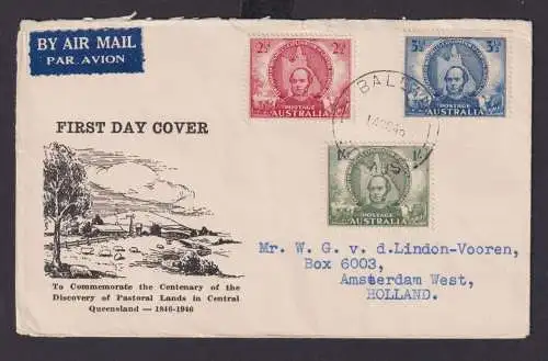 Australien Brief Ballan Queensland Amsterdam Niederlande Thomas Mitchell 1946