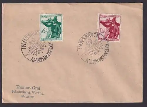Ostmark Innsbruck Österreich Großdeutsches Reich Brief SST 7.Landesschießen 1944