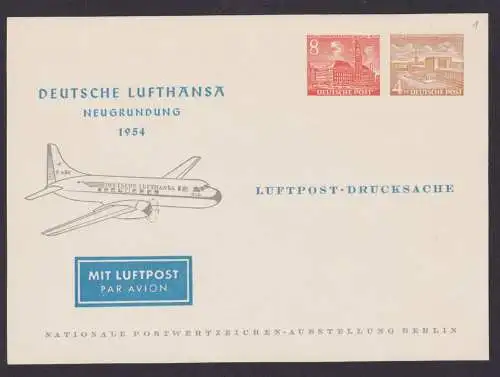 Berlin Privatganzsache 2 Wst Bauten Flugpost Airmail Nationale Postwertzeichen