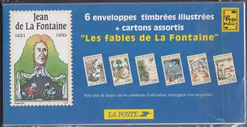 Frankreich 6 Umschläge Ganzsachen fables de la Fontaine Original verpackt