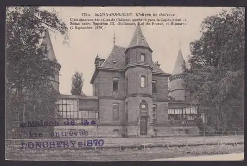 Sedan Donchery Frankreich Feldpost Ansichtskarte AFS Schloß Chateau Linse Weser