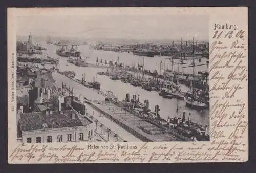 Deutsches Reich Fahnenstempel D.R. Hamburg nach Stettin Grünhof Ansichtskarte