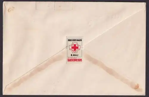Dänemark dekor Brief Zusammendruck Rotes Kreuz + Vignette Philatelie Ausstellung