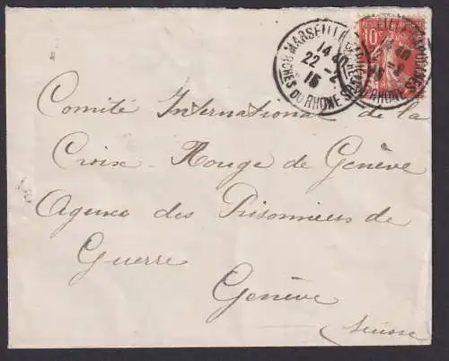 Frankreich Brief Marselle SST Genf Schweiz