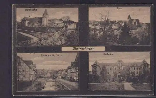 Ansichtskarte Oberkaufungen ab Cassel n. Hohenkirchen Stiftskirche Loose Fluß