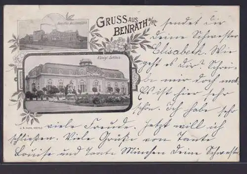 Ansichtskarte Benrath NRW Litho Königl. Schloss Benrather Maschinenfabrik