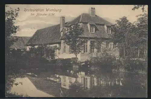 Ansichtskarte Münster Westfalen Restauration Wienburg nach Hagen 22.7.1906