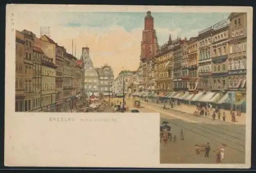 Ansichtskarte Breslau Schlesien Litho Ring Ostseite