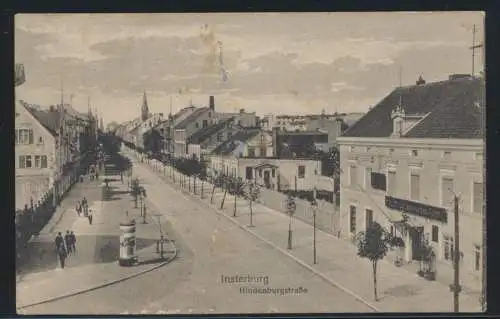 Foto Ansichtskarte Insterburg Hindenburgstr. Tschernjachowsk Russland Feldpost