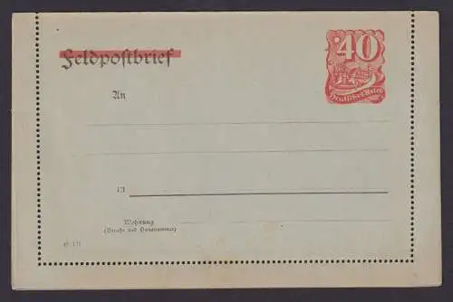 Deutsches Reich Privatganzsache Feldpost durchbalkt PK 14 40 Pfg. Postreiter
