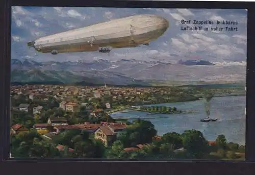 Ansichtskarte Zeppelin Luftschiff Künstlerkarte