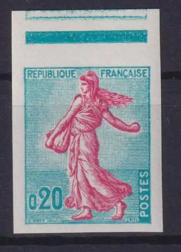 Frankreich 1277 U Freimarke ungezähnt vom Oberrand Luxus postfrisch MNH
