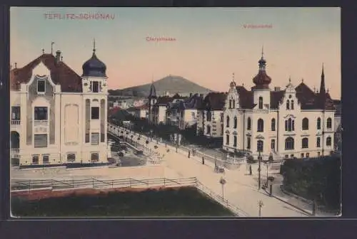 Ansichtskarte Teplitz Schönau Teplice Sudetenland Böhmen Tschechien Clarystrasse