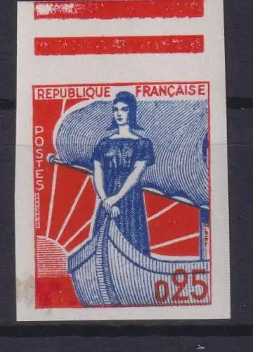 Frankreich 1278 U Freimarke ungezähnt vom Oberrand Luxus postfrisch MNH