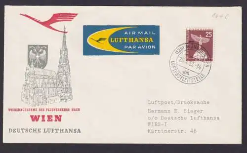 Berlin Lufthansa Brief Flugpost Airmail München Wien Österreich