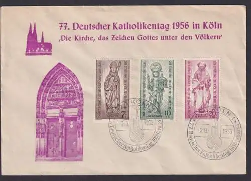 Köln Brief Anlass Deutscher Katholiken Tag 1956 Sondermarken 25 Jahre Bistum