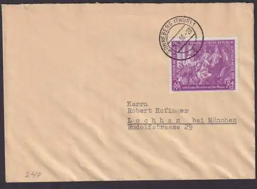 DDR Brief EF 248 Leipzig Frühjahrsmesse Sonneberg Thüringen Lochham München