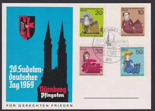 Nürnberg Sonderpostkarte Sudetendeutscher Tag Pfingsten 1969 Wappen