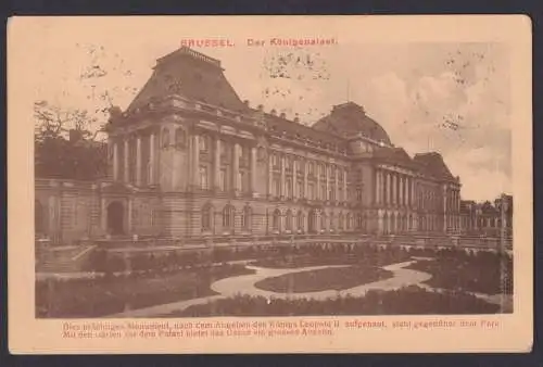 Brüssel Belgien Besetzung 1. Weltkrieg München AK Königspalast Brüssel