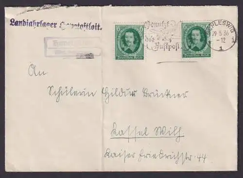 Schleswig Deutsches Reich Brief selt. L1 Landjahrlager Havetoftloit plus