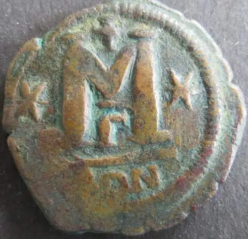 Byzantinische Münze Follis Anastasius 491-518 Konstantinopel 19 g Bronze ss+