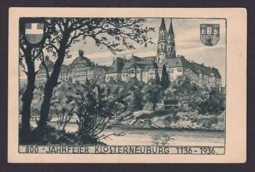 Österreich 800 Jahre Klosterneuburg tolle Anlasskarte schöner SST plus Vignette