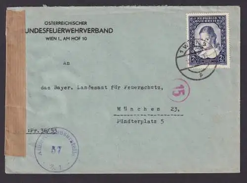 Österreich Zensur Brief EF 976 Schulkinder Wien nach München