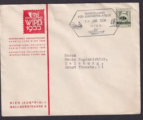 Österreich Brief Philatelie toller SST Ausstellung Jugend schöner WIPA Umschlag
