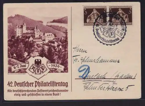 Deutsches Reich MEF 3 Pfg. Philatelie Lauenstein schöne Anlasskarte Lauenstein