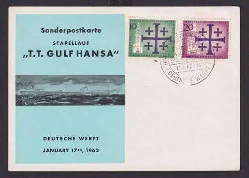 Bundesrepublik Brief Schifffahrt Stapellauf T.T. Gulf Hansa Deutsche Werft