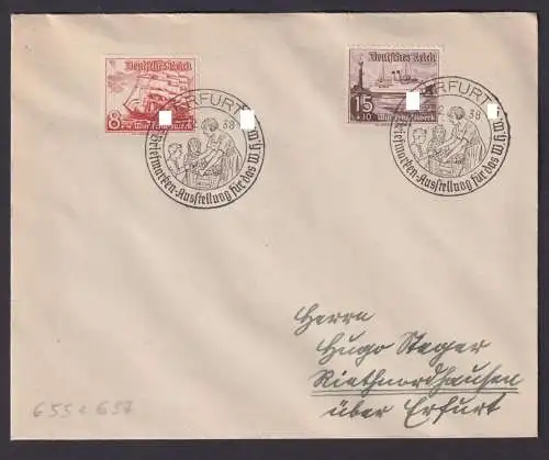 Erfurt Brief Deutsches Reich Philatelie selt SST Briefmarkenausstellung WHW