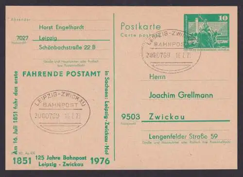 Bahnpost Zug 0769 Fahrendes Postamt 1851 125J. Leipzig Zwickau Hof
