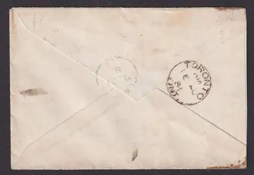 USA Damenbrief MEF 3c Blackinton Massachusetts MEF e Cents Ontario Kanada 1891