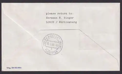 Flugpost Brief Air Mail Lufthansa Erstflug LH 451 San Francisco USA Paris