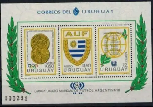 Uruguay Block 39 Fussbal -WM Argentinien Luxus postfrisch MNH Kat.-Wert 50,00