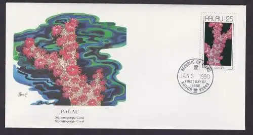 Palau Ozeanien Flora Korallen schöner Künstler Brief