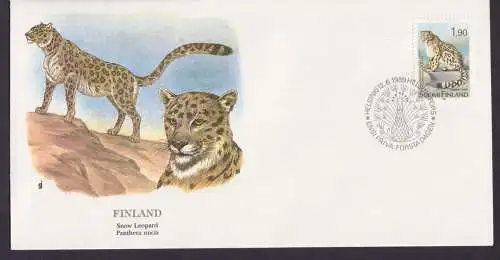 Finnland Europa Fauna Tiere Scneeleopard schöner Künstler Brief