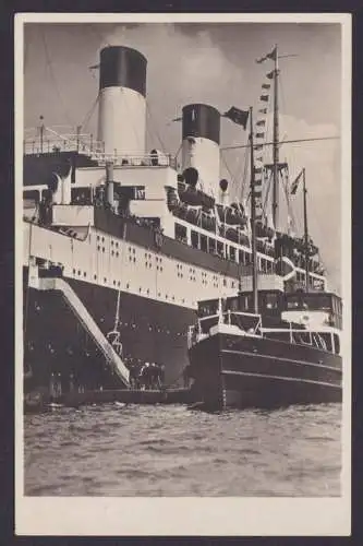 Hamburg Ansichtskarte Deutsches Reich Hafen Eibooten Lübeck S'chiffe Marine