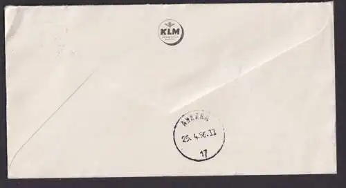 Flugpost Brief Air Mail KLM Amsterdam Niederlande Ankara Türkei Erstflug 25.4.56