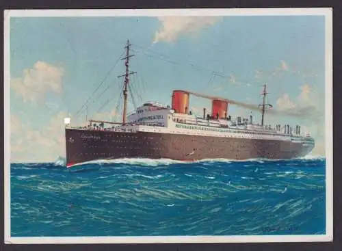 Bremen Deutsches Reich Ansichtskarte Schifffahrt Schnelldampfer Columbus Marburg