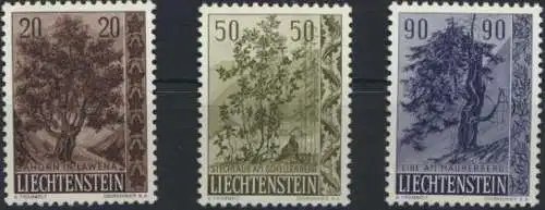 Liechtenstein 371-373 Einheimische Bäume + Sträucher tadellos KatWert 30,00