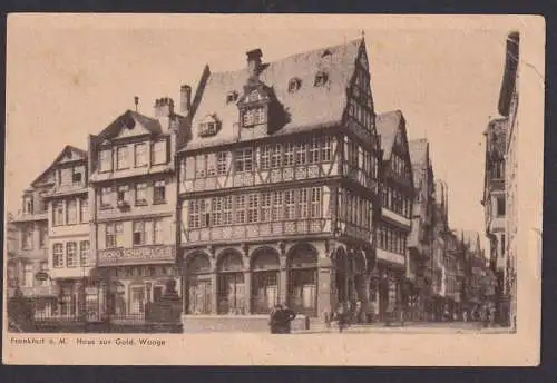 Alliierte Besetzung MEF Oberrand Ansichtskarte Frankfurt Main Haus zur goldenen