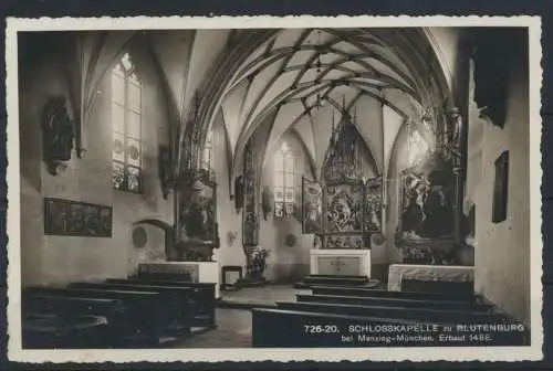 Ansichtskarte Schloßkapelle Blutenburg Menzing München Fahnenstempel Dt. Reich