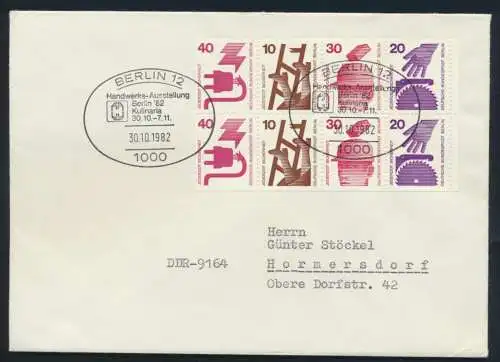 Berlin Brief H-Bl.17 Rand Heftchenblatt Zusammendruck SST Berlin Handwerk