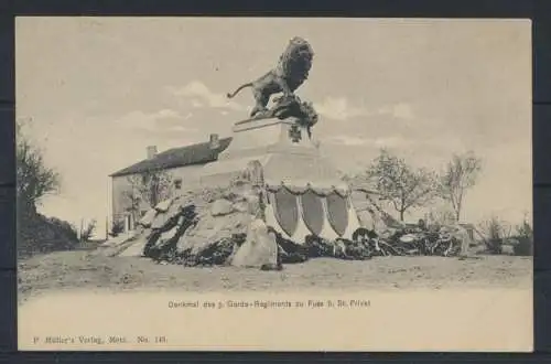 Militaria Ansichtskarte Denkmal 3. Garde Regiment zu Fuss bei St. Privat