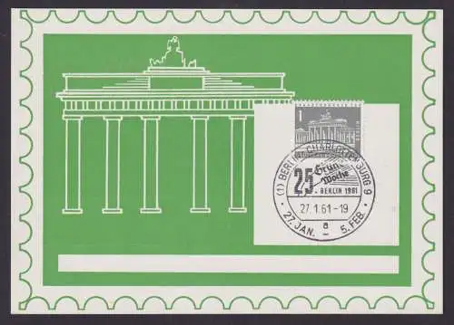 Berlin Brandenburger Tor tolle Sonderkarte als Briefmarke + SST grüne Woche 1961