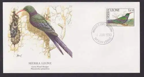 Sierra Leone Westafrika Fauna Vogel Grüner Waldwiedepopf schöner Künstler Brief